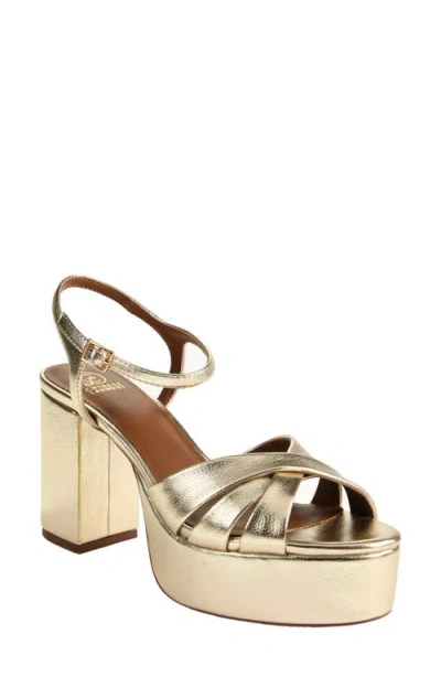 Chinese Laundry Tessa Metallic Ankle Strap Platform Sandal In Gold