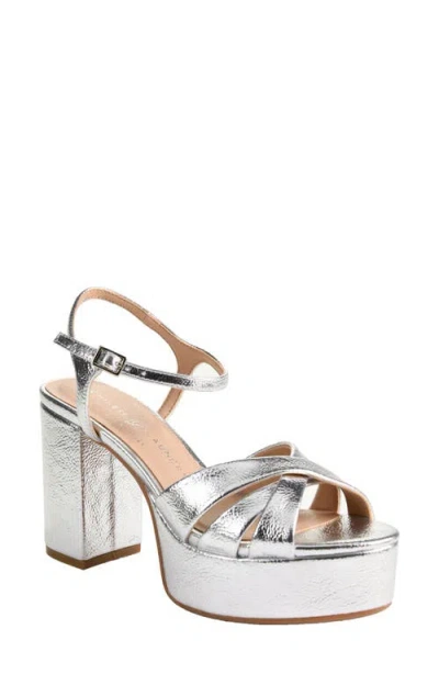 Chinese Laundry Tessa Metallic Ankle Strap Platform Sandal In Silver