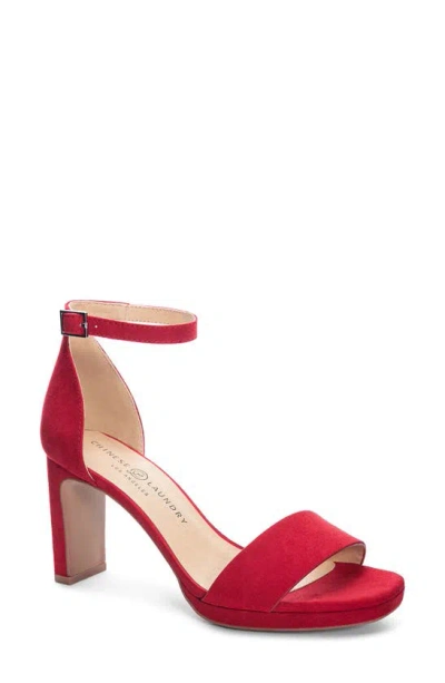 Chinese Laundry Timi Square Toe Sandal In Red