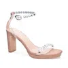 CHINESE LAUNDRY TYLER SANDAL IN TRANSPARENT/NUDE