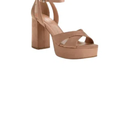 Chinese Laundry Women's Ankle Strap Platform Heel In Nude Suede