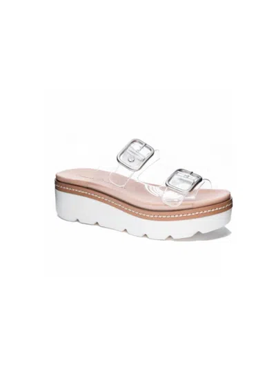 Chinese Laundry Women's Buckled Platform Wedge Sandal In Clear