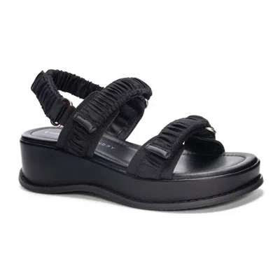 Chinese Laundry Women's Cashy Casual Sandal In Black Satin