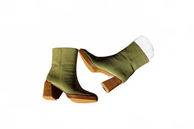 Chinese Laundry Women Croc Booties In Olive In Green