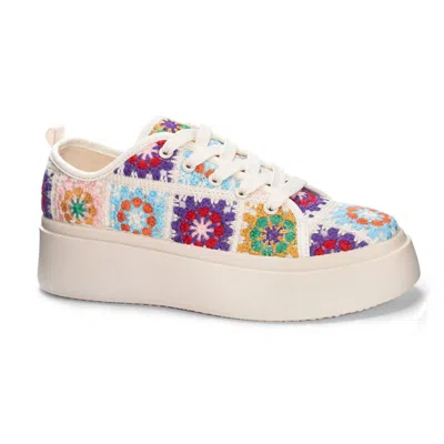 Chinese Laundry Women's Crochet Platform Sneaker In Pink Multi