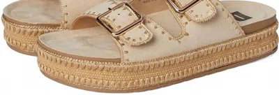 Chinese Laundry Women's Cubana Micro Suede Whip Stitched Platform Sandal In Cream In Multi