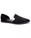 Chinese Laundry Women's Emy Pointed Toe D'orsay Flats In Black Fine Suede In Multi