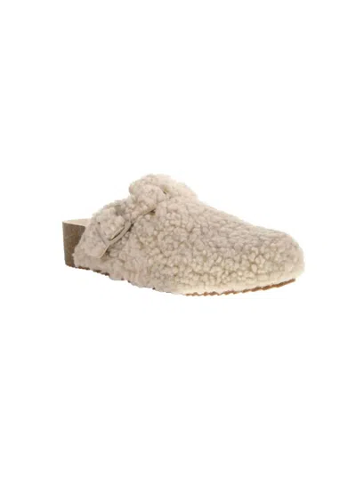 Chinese Laundry Women's Furry Slide On Clogs In Cream
