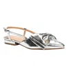 Chinese Laundry Harmony Slingback Pointed Toe Flat In Silver