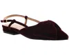 Chinese Laundry Women's Harmony Velvet Ankle Strap Flat In Burgundy