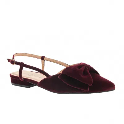 Chinese Laundry Women's Harmony Velvet Slingback Flats In Burgundy
