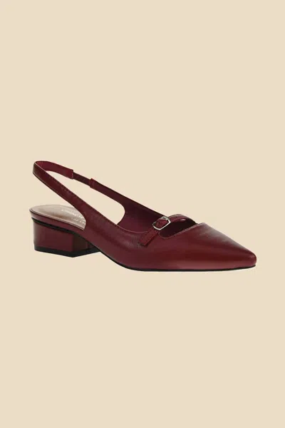 Chinese Laundry Women's Maude Pointed Toe Slingback Low Heel In Wine In Burgundy