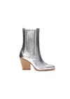 Chinese Laundry Cali Metallic Block Heel Boots In Silver
