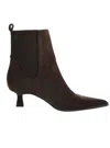 Chinese Laundry Women's Nova Pointed Toe Heel Boot In Chocolate Brown Suede