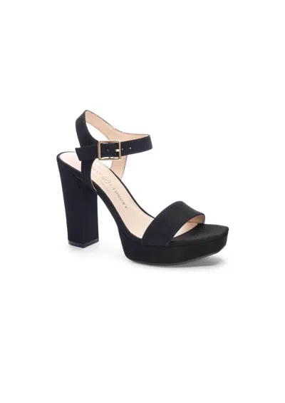 Chinese Laundry Women's Open Toe Strap Chunky Heels In Black