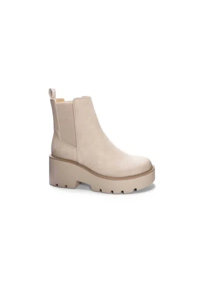 Chinese Laundry Women's Pull On Chunky Heeled Bootie In Taupe