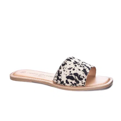 Chinese Laundry Women's Regina Casual Slide Sandals In Cow Print Pony In Gold