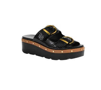 Chinese Laundry Women Surfs Up Crocodile Sandal In Black