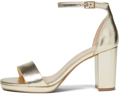 Chinese Laundry Women's Teri Vegan Leather Dress Chunky Heels In Gold