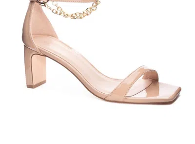 Chinese Laundry Women's Yara Patent Chain Ankle Strap Heels In Nude In Pink