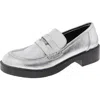Chinese Laundry Porter Platform Penny Loafer In Silver