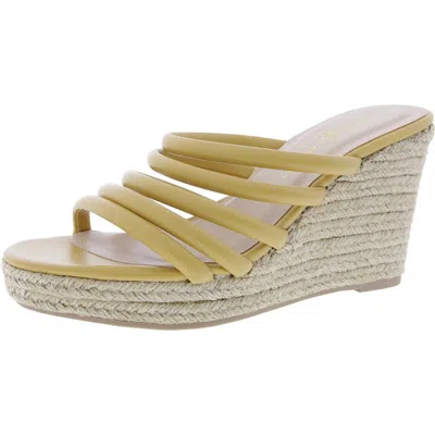 Chinese Laundry Womens Strappy Faux Leather Espadrilles In Yellow