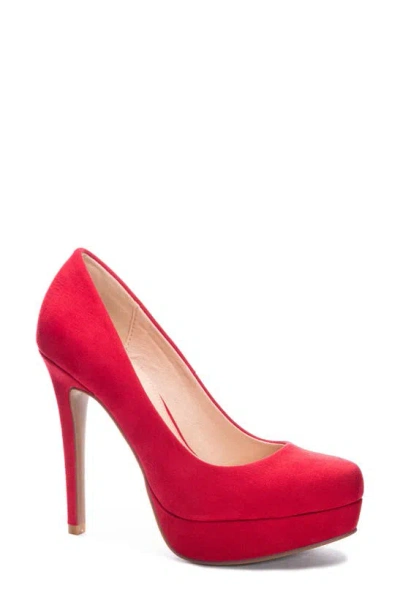 Chinese Laundry Wow Platform Stiletto Pump In Red