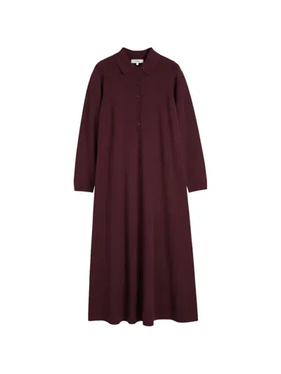 Chinti & Parker A-line Polo-collar Maxi Dress In Purple