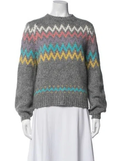 Pre-owned Chinti & Parker Alpaca Patterned Sweater In Blue