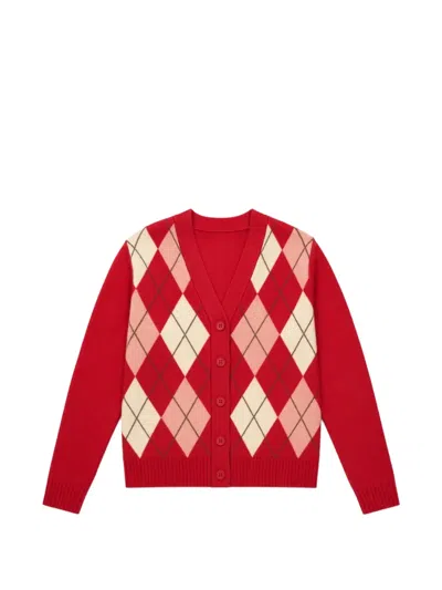 Chinti & Parker Argyle-pattern Cardigan In Red