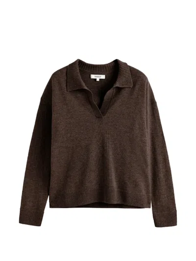 Chinti & Parker 베이직스 칼라 드롭 숄더 스웨터 In Brown