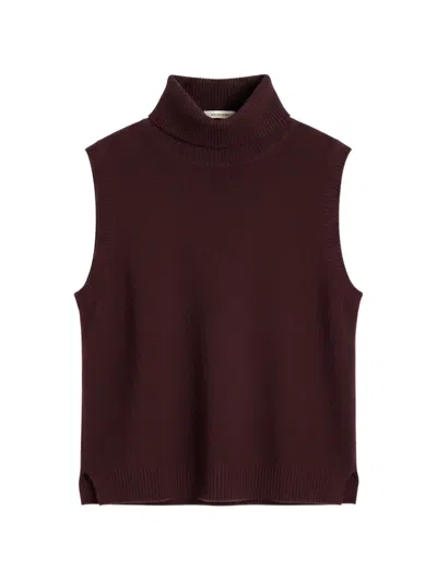 Chinti & Parker Basics High-neck Knitted Sleeveless Top In Burgundy