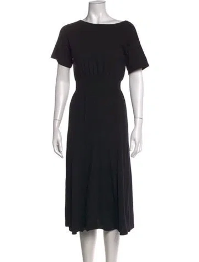 Pre-owned Chinti & Parker Bateau Neckline Midi Length Dress W/ Tags In Black