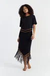 Chinti & Parker Laura Whitmore Beaded Top In Black