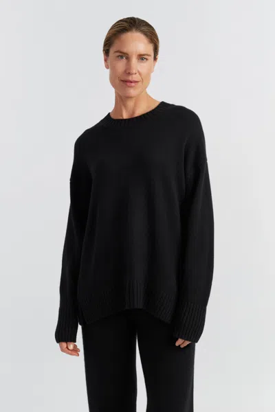 Chinti & Parker Black Pure Cashmere Crew Neck Sweater