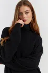 Chinti & Parker Black Wool-cashmere Rollneck Sweater In Black
