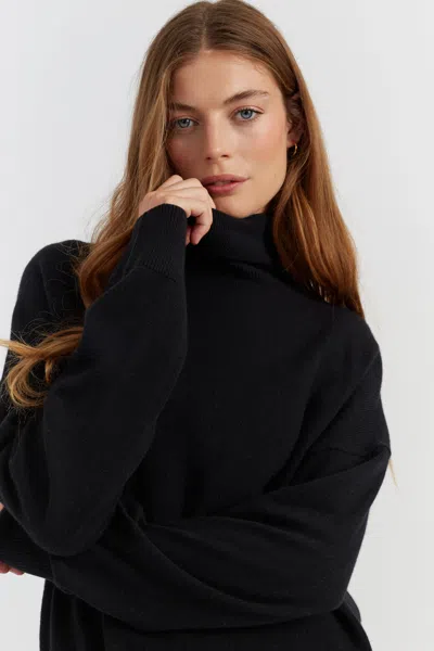 Chinti & Parker Black Wool-cashmere Rollneck Sweater