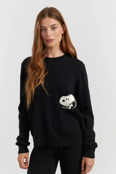 Chinti & Parker Black Wool-cashmere Snoopy Sweater