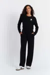 Chinti & Parker Black Wool-cashmere Snoopy Wide-leg Track Pants