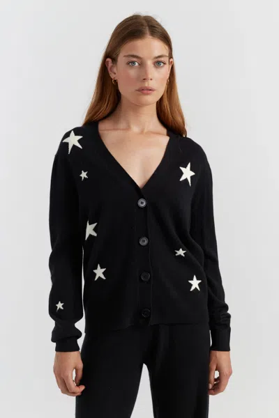 Chinti & Parker Black Wool-cashmere Star Cardigan