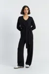 Chinti & Parker Black Wool-cashmere Wrap Cardigan In Blue