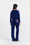 Chinti & Parker Blue Wool-cashmere Snoopy Nautical Wide-leg Track Pants