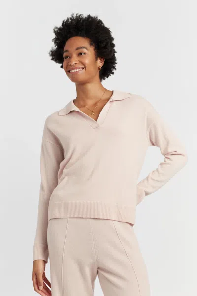 Chinti & Parker Bone Wool-cashmere Collared Sweater In Brown