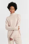Chinti & Parker Bone Wool-cashmere Relaxed Rollneck Sweater In Neutral