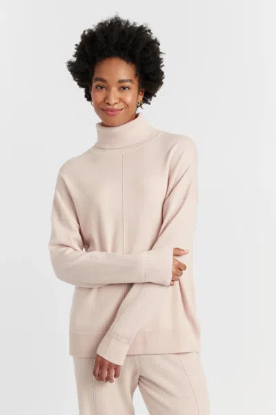 Chinti & Parker Bone Wool-cashmere Relaxed Rollneck Sweater In Neutral