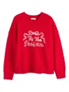Chinti & Parker Velvet-red Wool-cashmere Tis The Season Sweater In Red