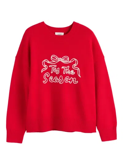 CHINTI & PARKER BOW-MOTIF SLOGAN SWEATER