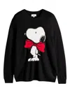 Chinti & Parker Wool-cashmere Bow Tie Snoopy Sweater In Black
