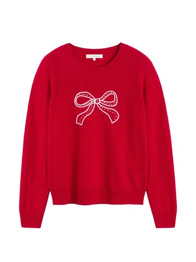 Chinti & Parker Bow-detail Sweater In Red