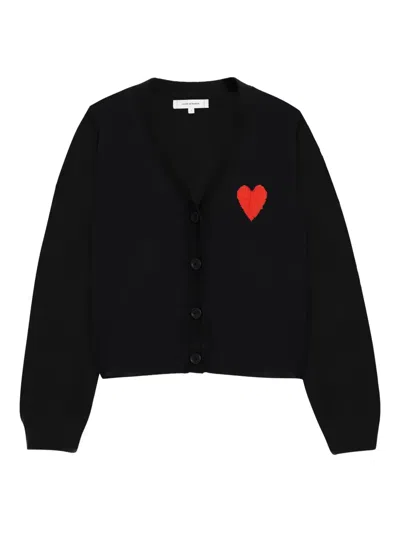 Chinti & Parker Breton Heart Cardigan In Black